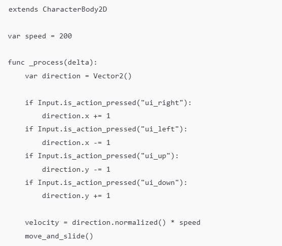 Обработка ввода (управление персонажем) в GDScript 