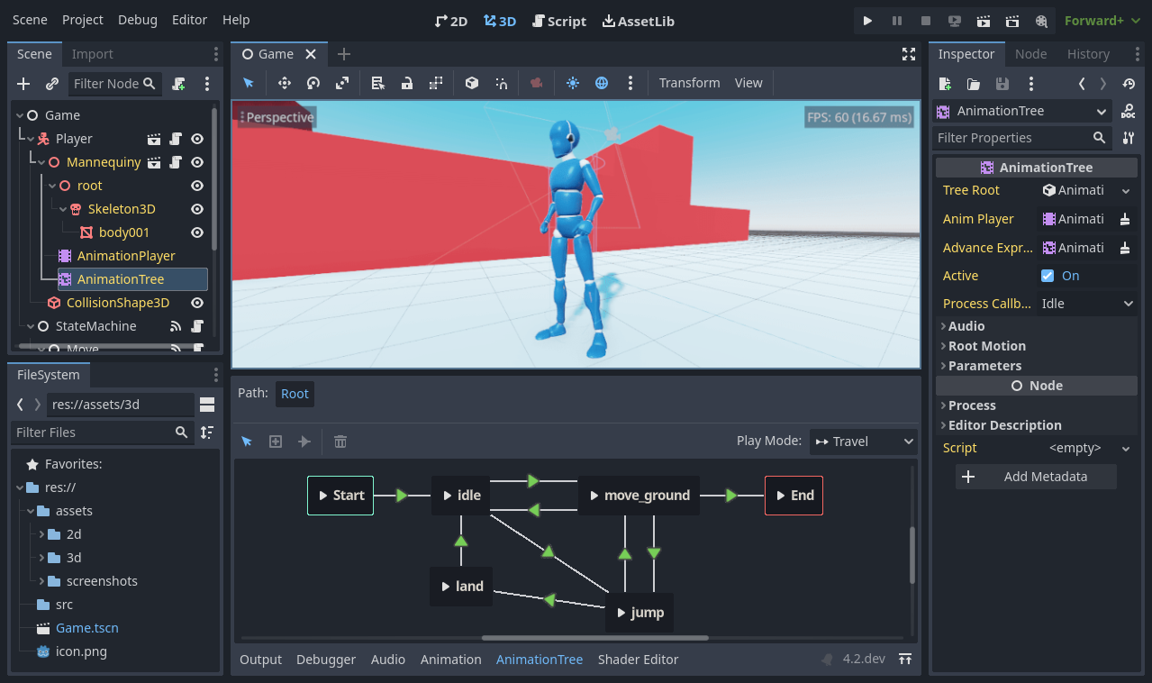 Краткий обзор интерфейса редактора Godot